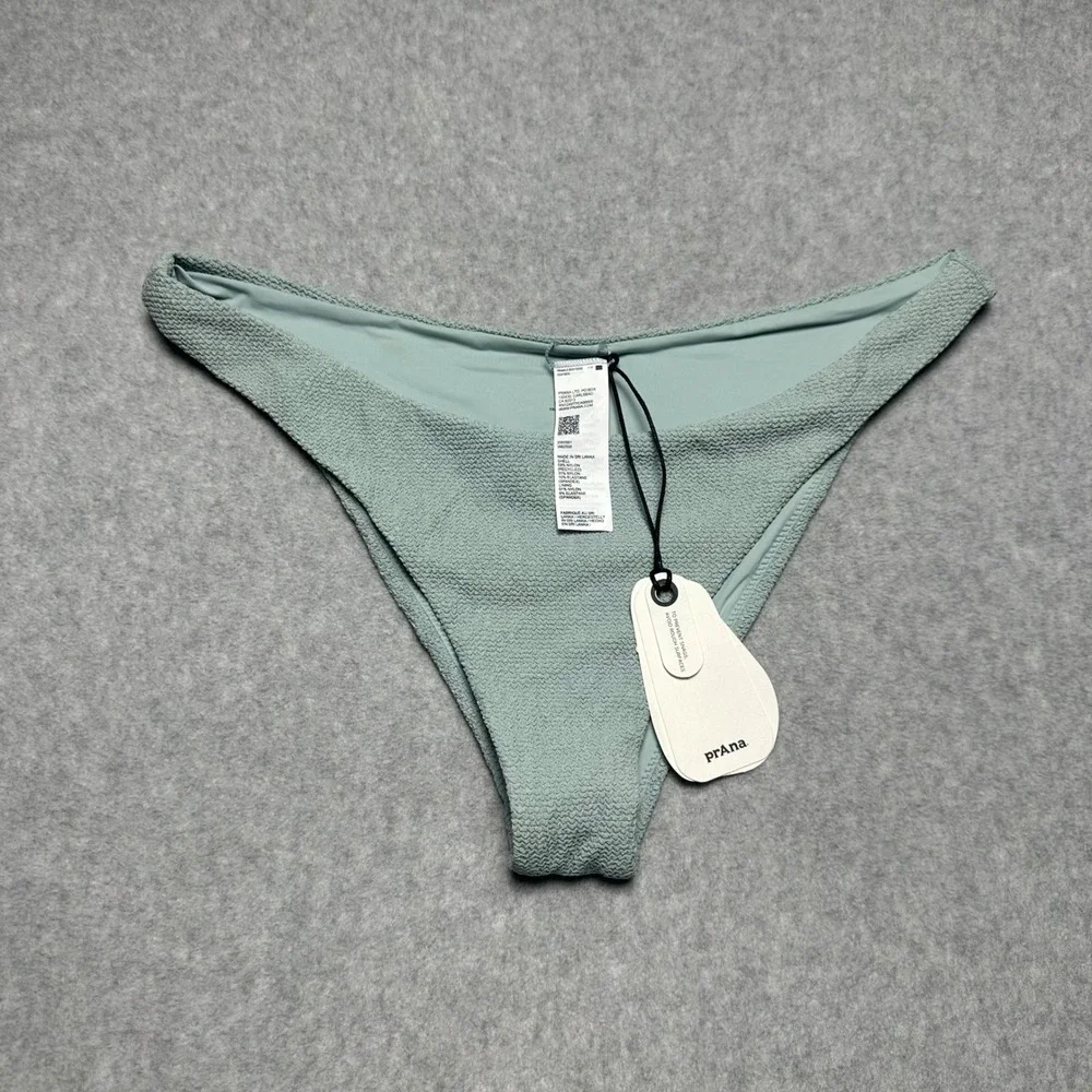 Prana Lahari Scrunch Classic Bikini Bottom Saltwater Green Womens Large 2080561